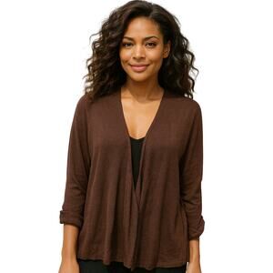 100% Silk assets 1X Diane von furstenberg chocolate brown cardigan warm sweater